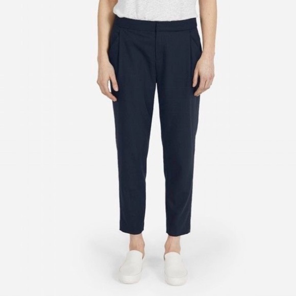 EVERLANE Navy Blue Wool Slouchy Trouser Pants - Picture 1 of 5